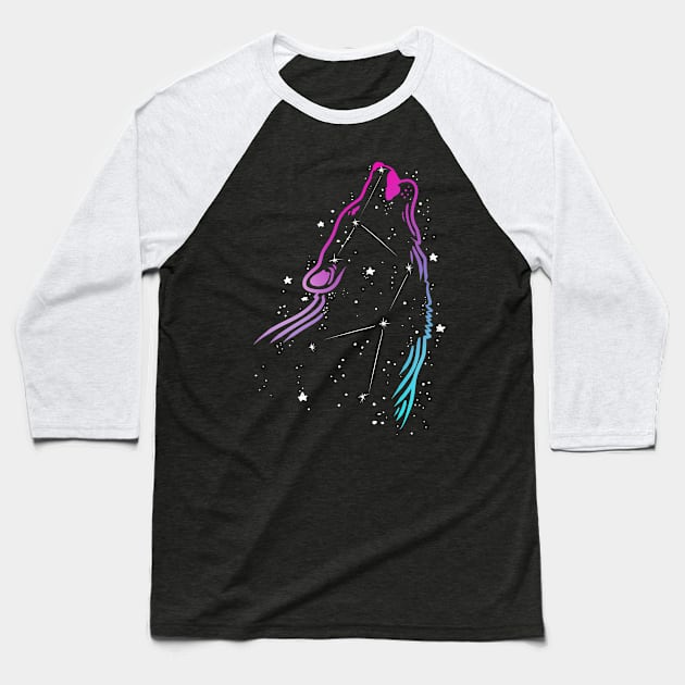 Wolf Constellation Baseball T-Shirt by absolemstudio